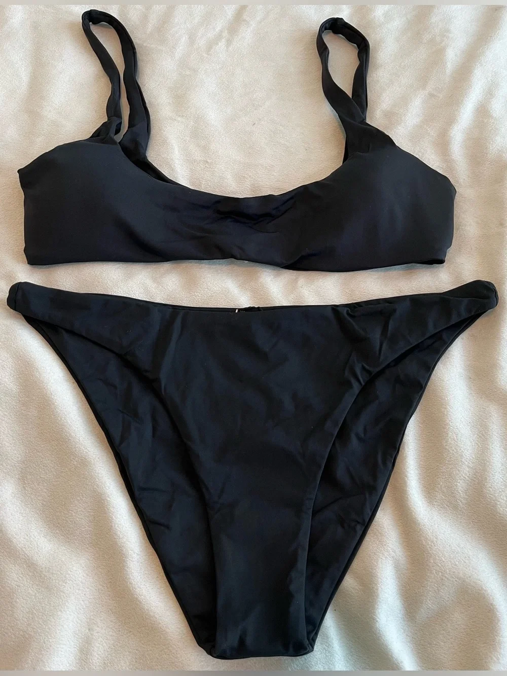 L*Space Bikini Set Prince Top & Camacho Bottom XL Black Resortwear Bathing Suit